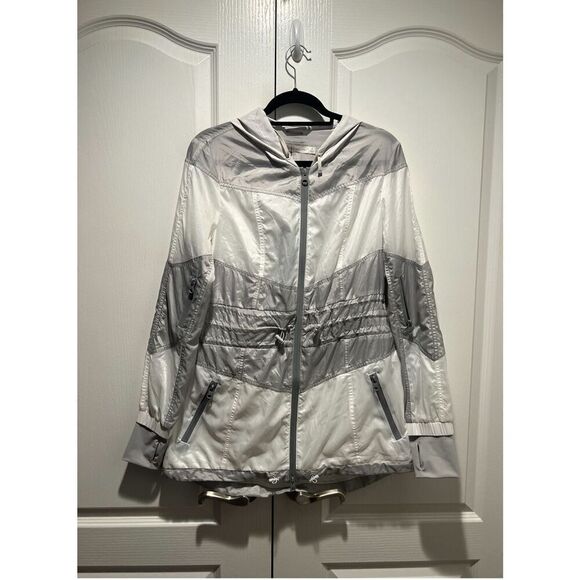 blanc noir Jackets & Blazers - Blanc Noir Women's Gray Nimbus Hooded Training Running Hiking Jacket Size S NWT